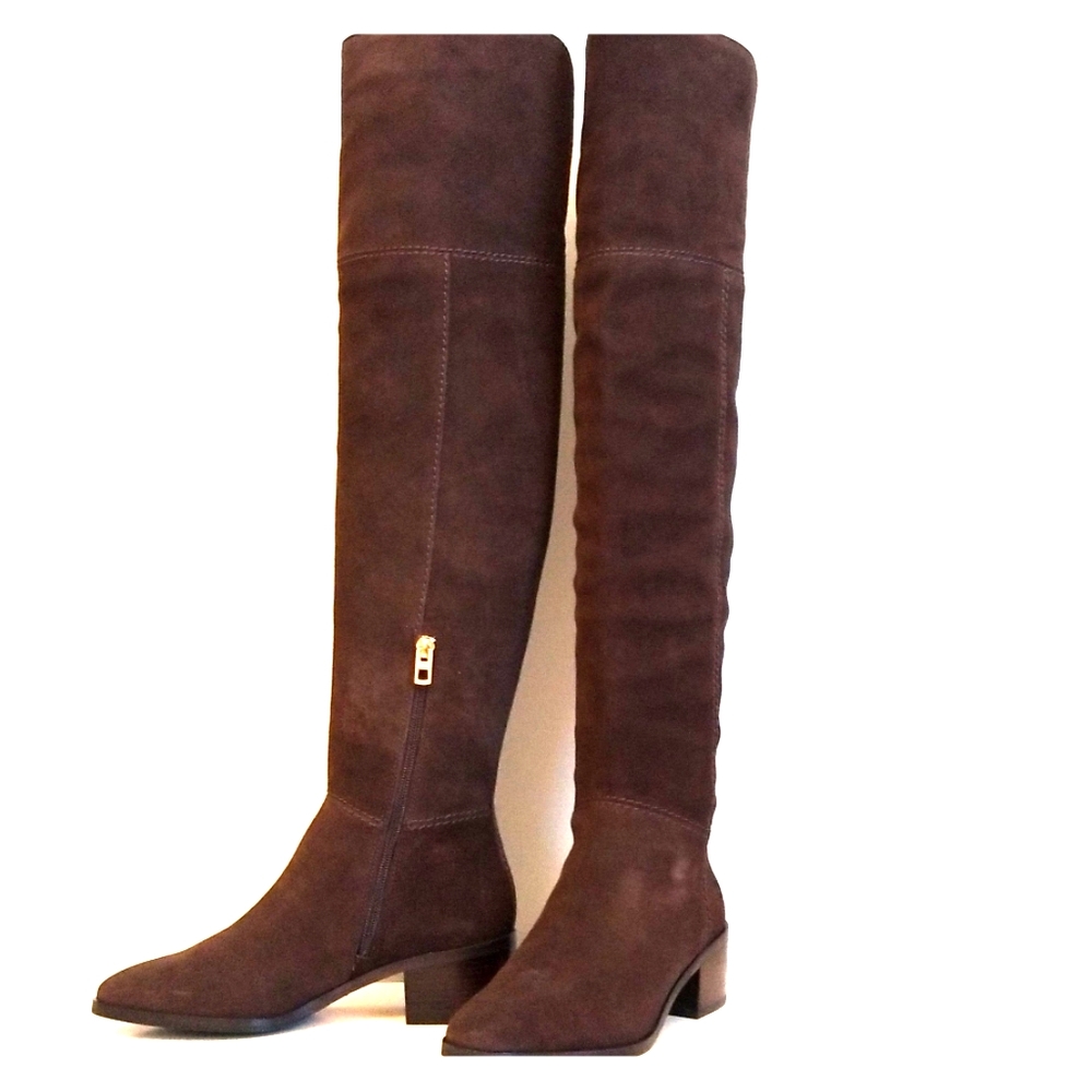 New Coach over the knee Brown leather Boots
